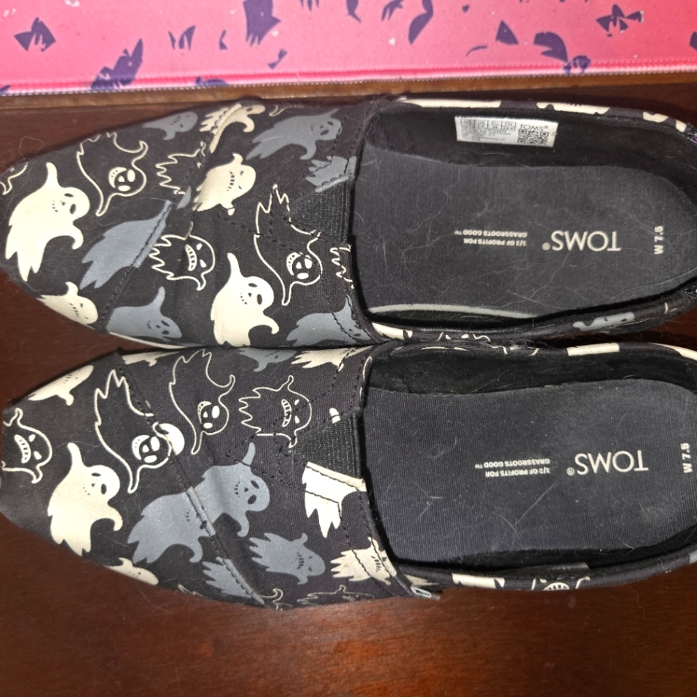 TOMS Alpargata Black and White Ghost Print